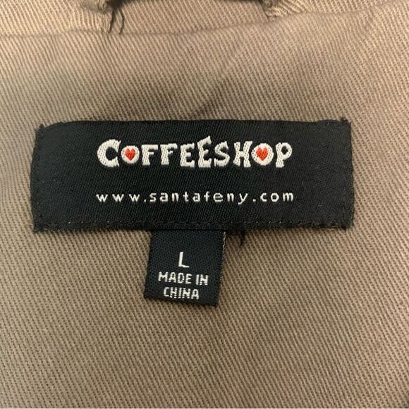 Coffeeshop Denim & Quilted Vegan Leather Jacket Sz. L - Picture 7 of 12